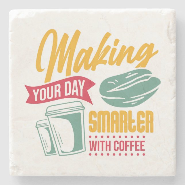 Very Cool and Cute Coffee or Java Stone Coaster (Front)