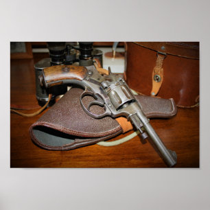 Very cool antique Nagant revolver photography Poster