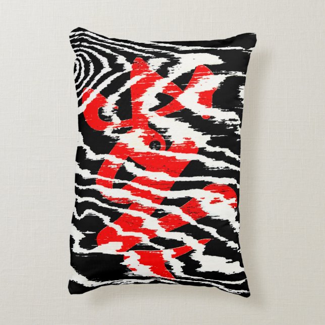 Very Cool Asian Calligraphy Decorative Cushion (Back(Vertical))
