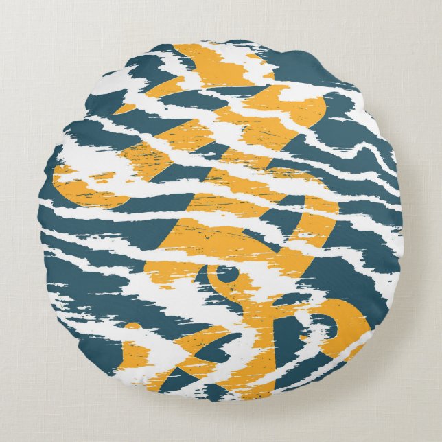 Very Cool Asian Calligraphy Round Cushion (Front)