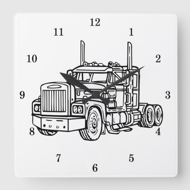 Very Cool BIG RIG Truck Wall Clock (Front)