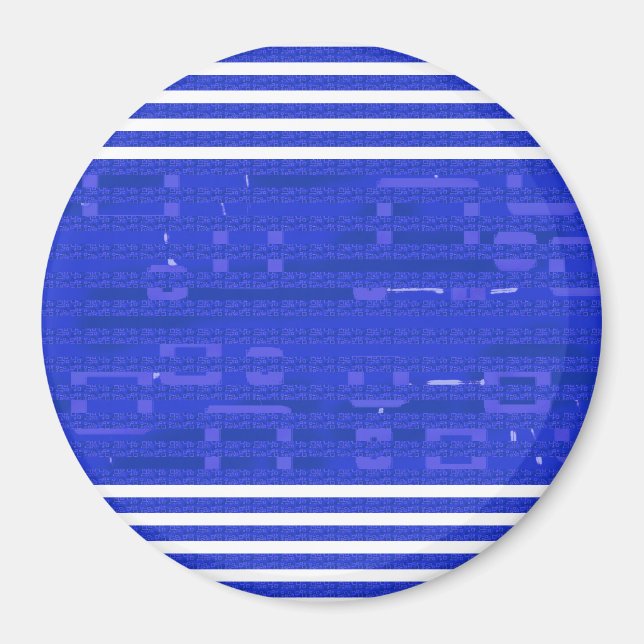Very Cool Circuit Blue Geometric Stripes  Magnet (Front)