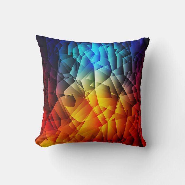 Very Cool Colourful Abstract Shapes Throw Pillow (Front)