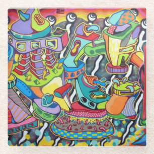 Very Cool & Colourful Graffiti Street Art Glass Coaster