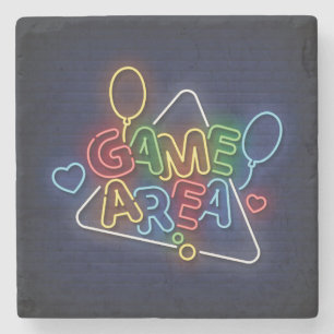 Very Cool & Colourful Simulated Neon Sign Game Are Stone Coaster