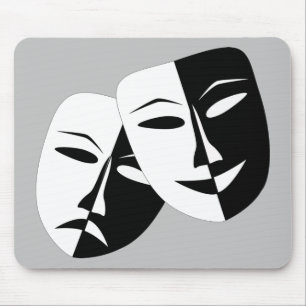 Very Cool Comedy and Tragedy Theatre Masks Mouse Pad