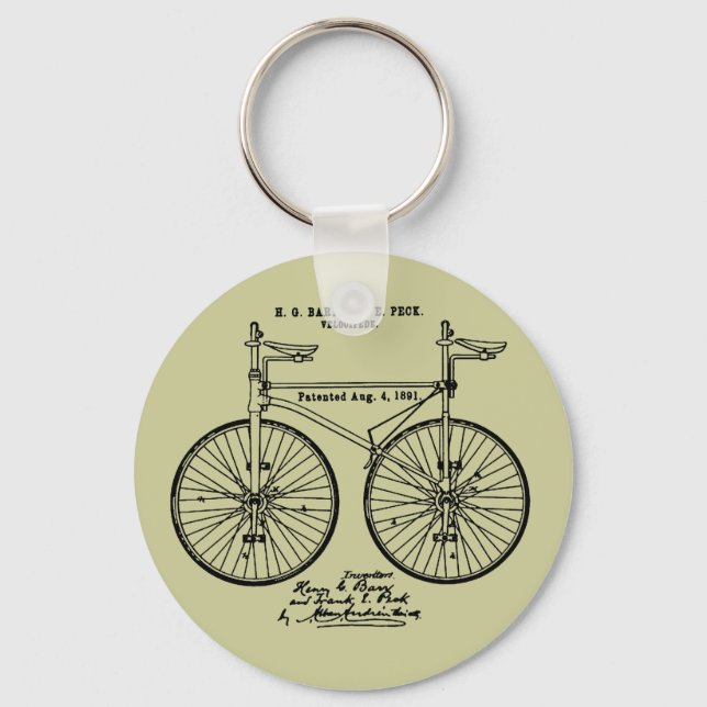 Very cool Cycling Velo Patent gift Key Ring (Front)