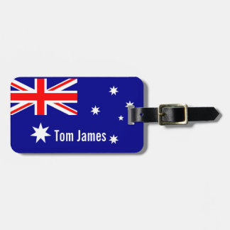 Very Cool Flag Of Australia With Monogram Luggage Tag