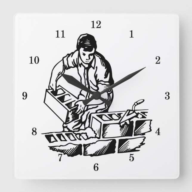 Very Cool Mason/Brick Layer Wall Clock (Front)