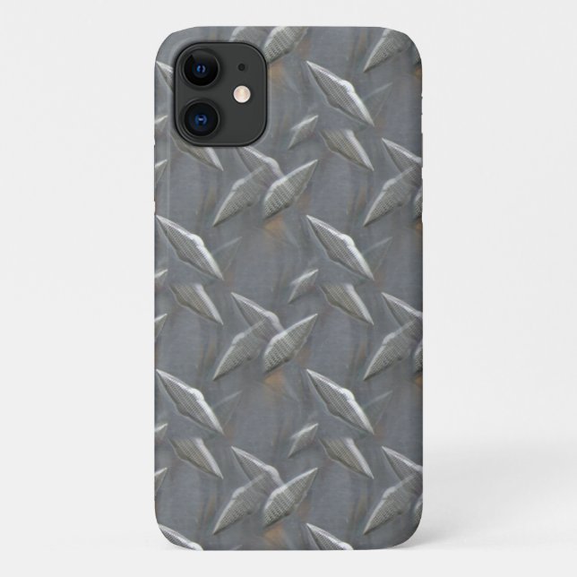 Very Cool Metal Diamond Pattern iPhone Case (Back)