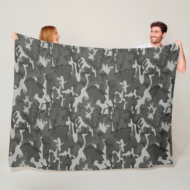 Very Cool Military Style Urban camo Pattern Fleece Blanket (In Situ)