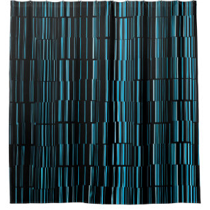 Very Cool Modern Blue Striped Shower Curtain