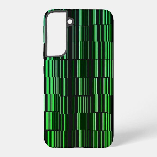 Very Cool Modern Green Striped Samsung Galaxy S22+ Case (Back)