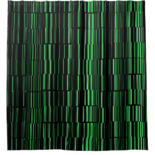 Very Cool Modern Green Striped Shower Curtain