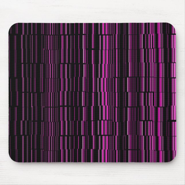 Very Cool Modern Magenta Striped Mouse Pad (Front)
