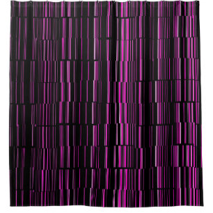 Very Cool Modern Magenta Striped Shower Curtain