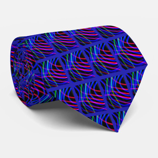 Very Cool Modern Multicolored Striped Tie (Rolled)
