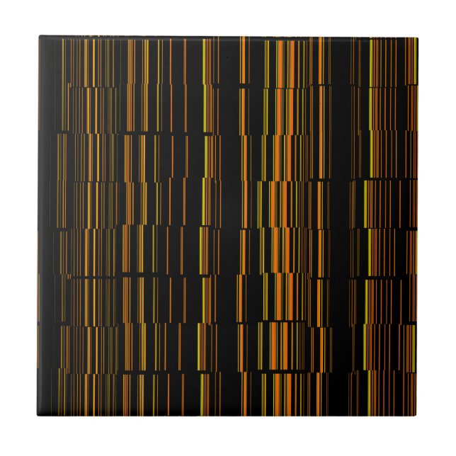 Very Cool Modern Orange Striped Ceramic Tile (Front)