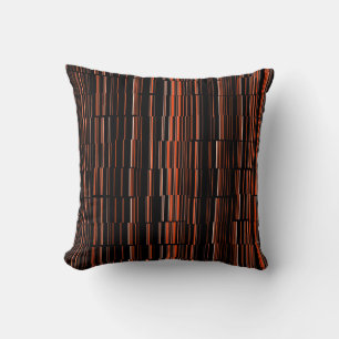 Very Cool Modern Orange Striped Cushion