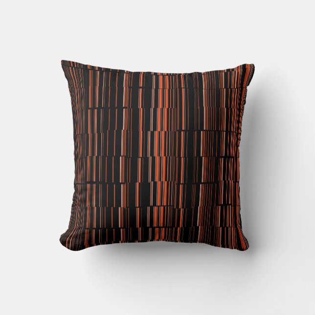 Very Cool Modern Orange Striped Cushion (Front)