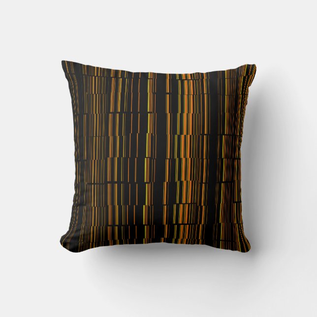 Very Cool Modern Orange Striped Cushion (Front)