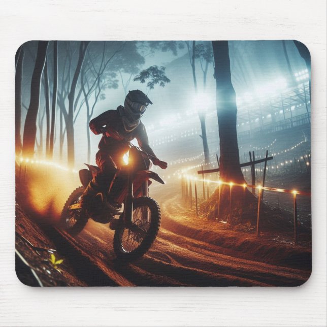Very Cool MotoCross Competition Digital Rendering Mouse Pad (Front)