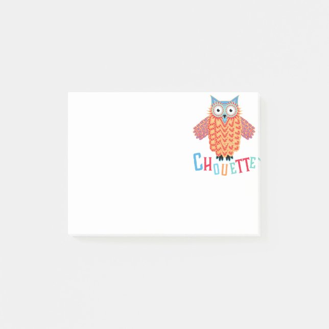 Very Cool Owl French Pun Post-it Notes (Front)