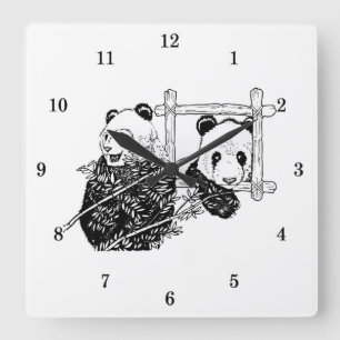 Very Cool Panda Bear Wall Clock
