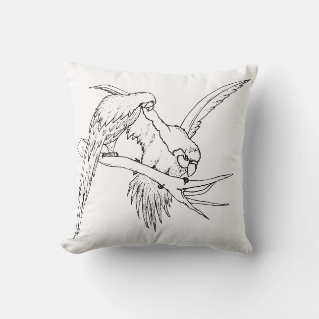 Very Cool Parrots Throw Pillow (Front)