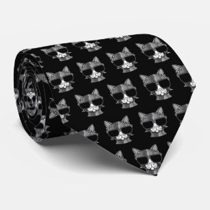 Very Cool Rainbow Cat with Sunglass Pattern    Tie