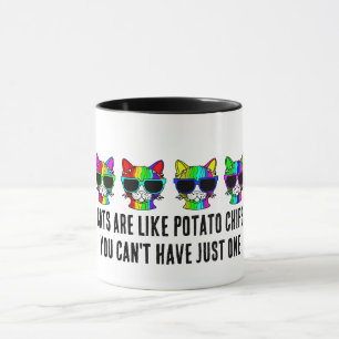 Very Cool Rainbow Cats with Sunglass Pattern  Mug