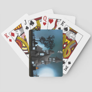 Very Cool Scary Halloween Cartoon House Playing Cards