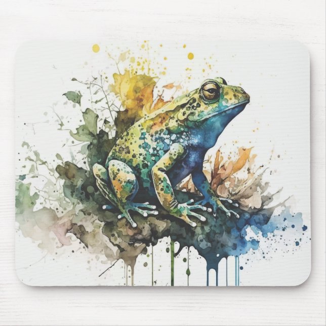 Very Cool Semi-Abstract Frog Painting Mouse Pad (Front)