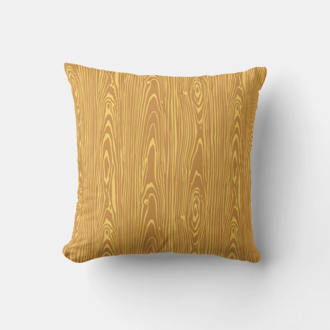 Very Cool Simulated Wood Panel Throw Pillow (Front)