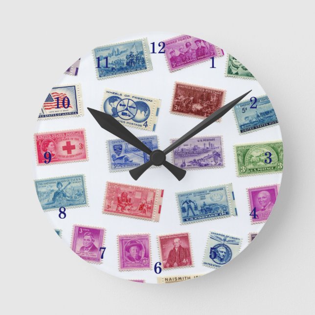 Very Cool Stamp Collecting Wall Clock (Front)
