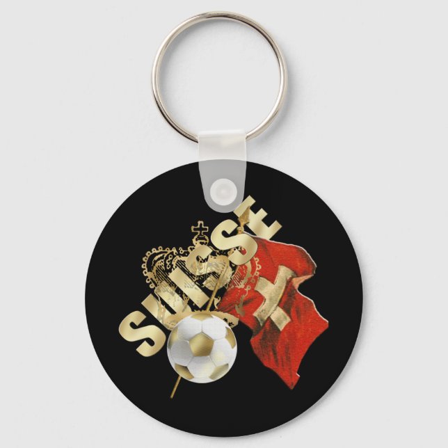 Very Cool Suisse artwork soccer football design Key Ring (Front)