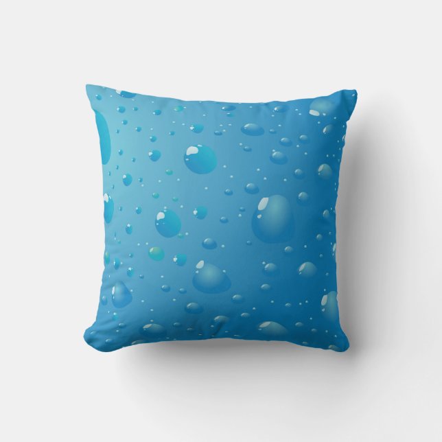 Very Cool Water Droplets Throw Pillow (Front)