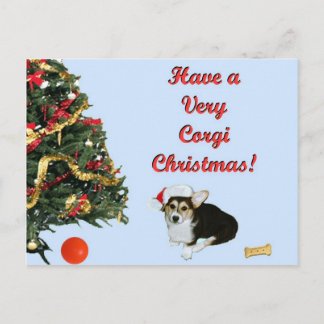 Very Corgi Christmas Gimli Blue Postcard