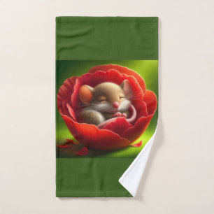 Very Cute Baby Mouse Sleeping Hand Towel