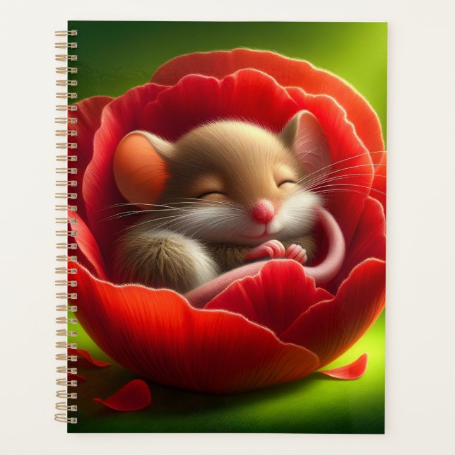 Very Cute Baby Mouse Sleeping Planner (Front)