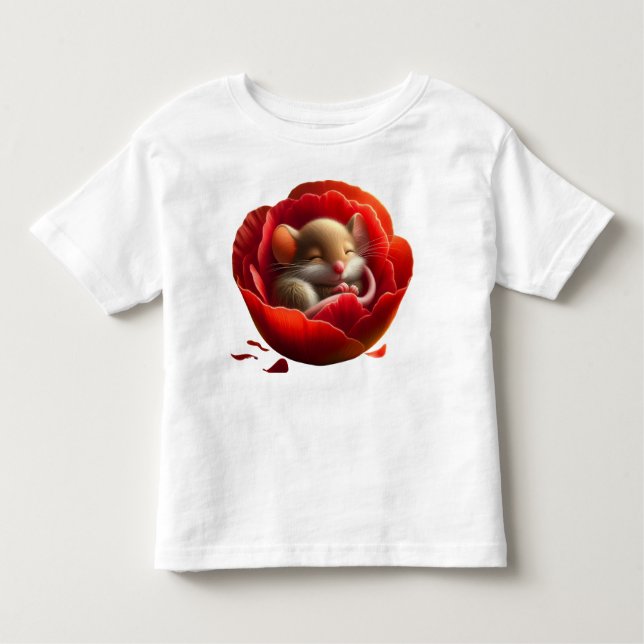Very Cute Baby Mouse Sleeping Toddler T-Shirt (Front)