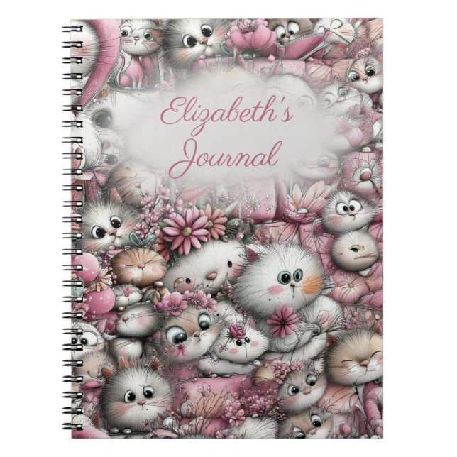 Very Cute Cats Collage Spiral Notebook (Front)