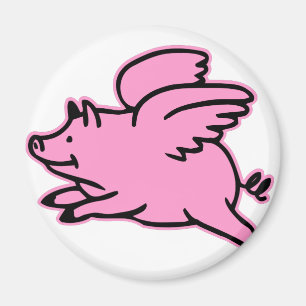 Very Cute Flying Pink Pig Magnet