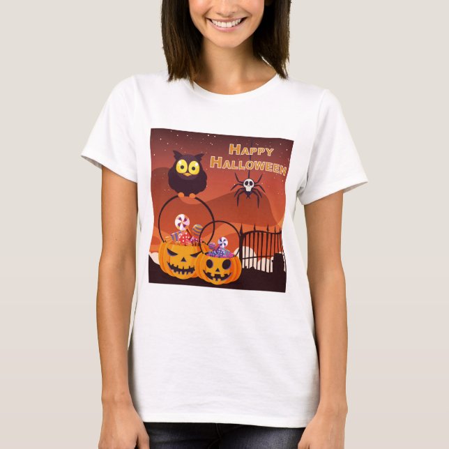Very Cute Happy Halloween Design T-Shirt (Front)