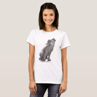 Very Cute Howling Dog Wolf T-Shirt