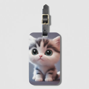 Very cute kitten luggage tag
