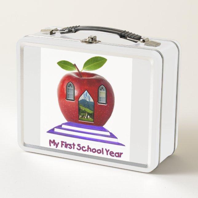 Very Cute My First Year of School Metal Lunch Box (Front)