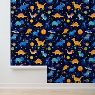 Very Cute Outer Space Dinosaurs Wallpaper