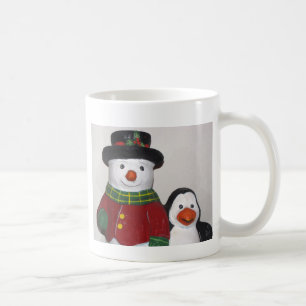 Very Cute Snowman and Friend Coffee Cup