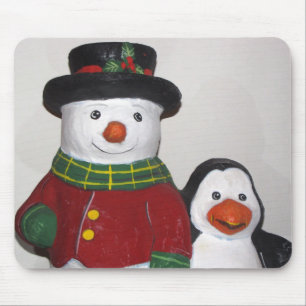 Very Cute Snowman and Friend Mouse Pad